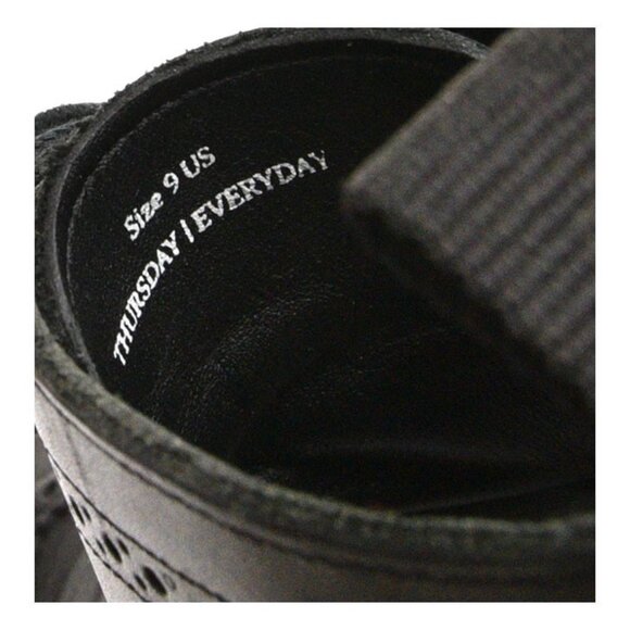 Men Thursday Black Wingtip Brogue Hand Made Boota 9 M - Picture 7 of 7